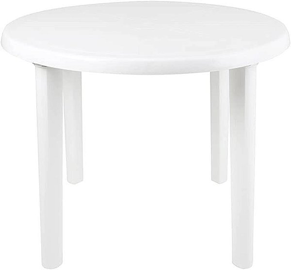 Mesa Plástica Redonda Desmontável