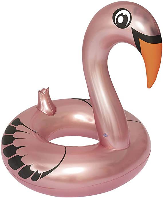 Boia Cisne Rosa Perolado com Abertura