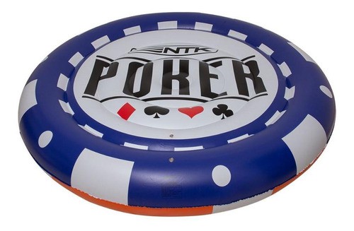 Bóia Inflável Namoradeira Poker Chip Azul P/ 2 Pessoas
