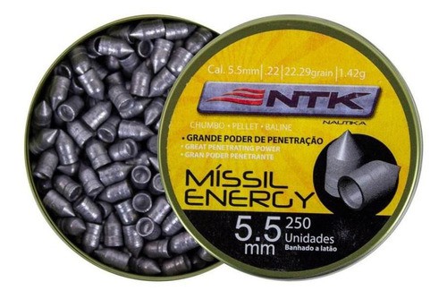 Chumbo Missil Energy 5.5 - 250un.