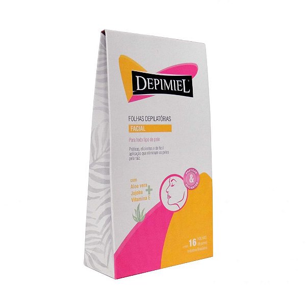 Folhas depilatórias facial 16 unidades cera Depimiel