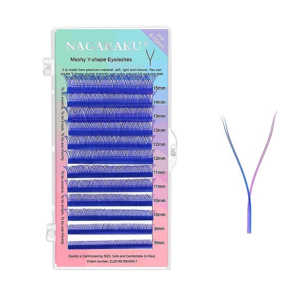 Cílios YY Azul Nagaraku volume brasileiro