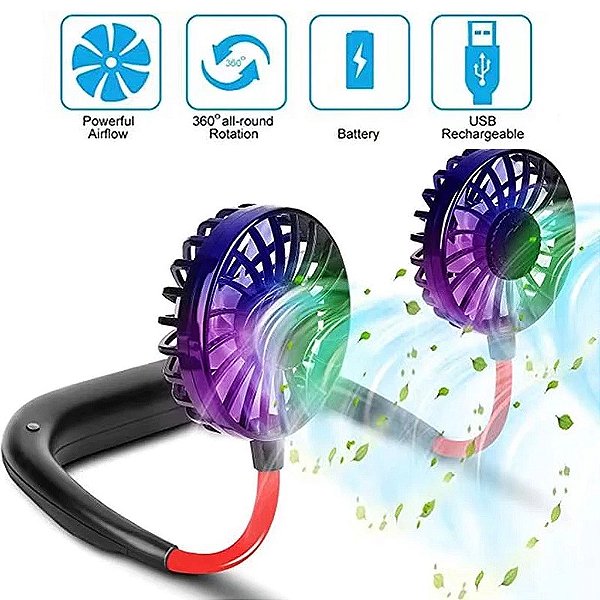 Ventilador de pescoço com led