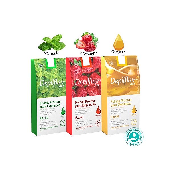 Depilflax folhas para depilação facial - 24un