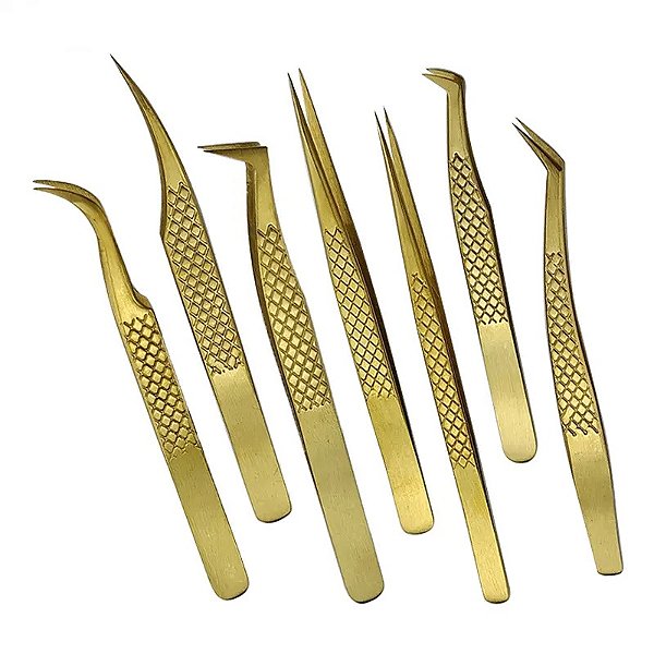 Pinças dourada com design antiderrapante