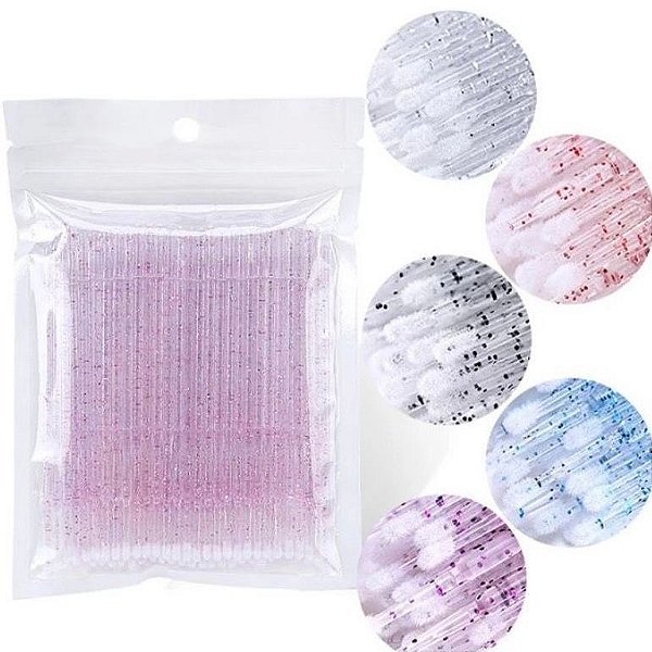 Microbrush com Glitter 100un