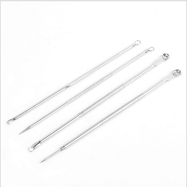 Kit c/4 Extrator para limpeza de pele tira acne cravos e espinhas