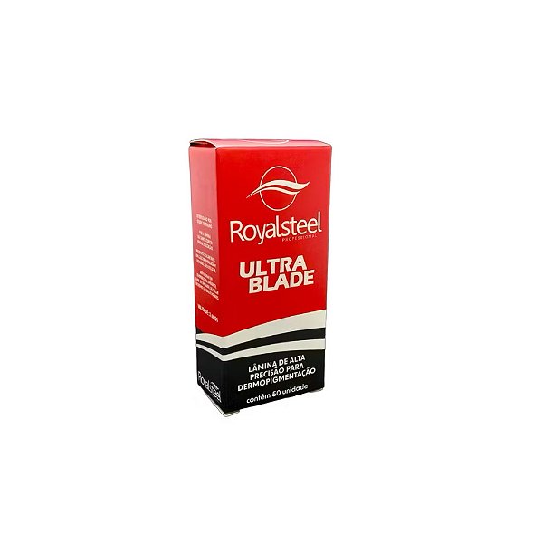 Lamina Ultra Blade Royal Steel (Anvisa) CX.50 - 18 Pontas U 0.18mm Preta