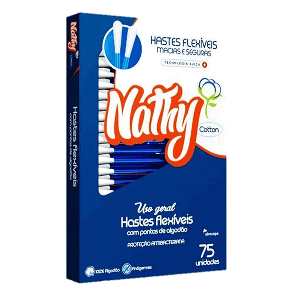 Cotonete Hastes Flexíveis 75 Unidades - Nathy