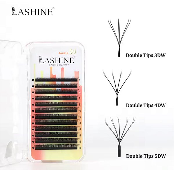 Cílios Pontas Duplas 3D/4D/5D W LASHINE