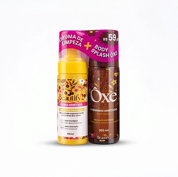 KIT BODY SPLASH 200ML E ESPUMA DE LIMPEZA 150ML BEAUTIFY PRO