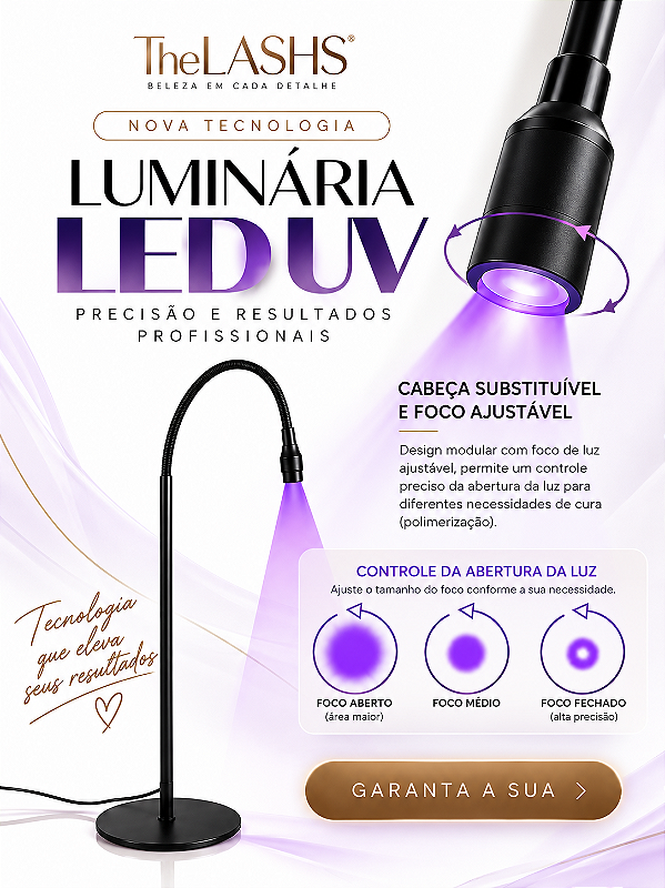 LUMINAIRA LED UV LED C/ PEDAL PARA CÍLIOS