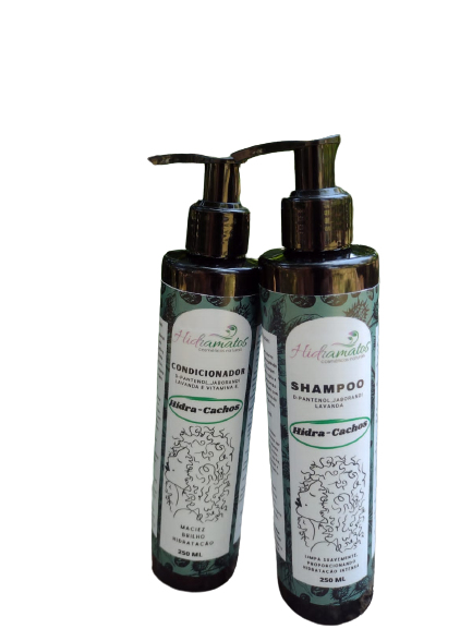 Hidramatos - Kit Hidra-Cachos Shampoo + Condicionador - 250ml 100% natural e vegano