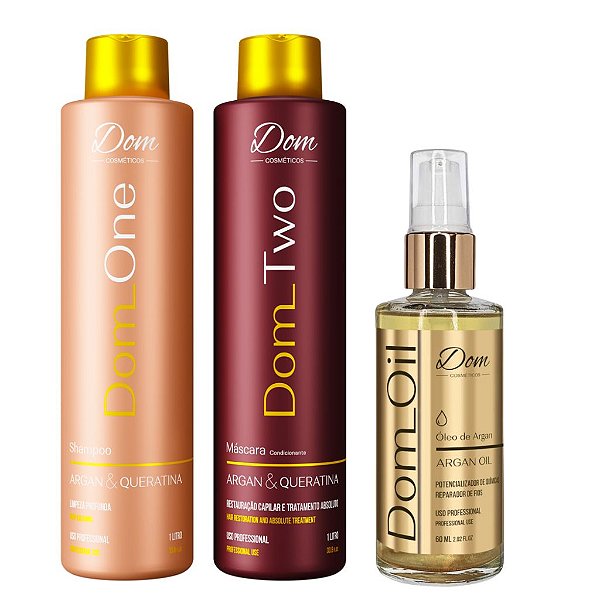 Kit Progressiva Dom Cosméticos Dom Oil Oleo Reparador Pontas