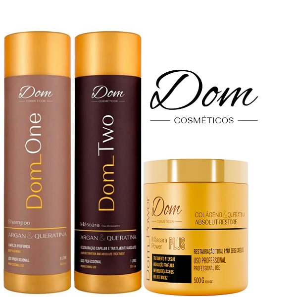 Kit Escova Progressiva Dom One & Two Mascara Dom Power 500g