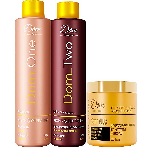 Kit Escova Progressiva Dom Two Mascara Dom Power 500g