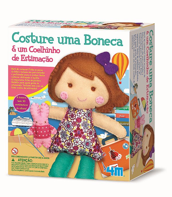 Costure uma Boneca e um Coelhinho de Estimação