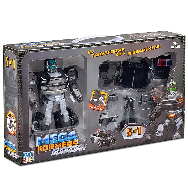 Megaformers Super Guardian 5 em 1 - Polícia Preto