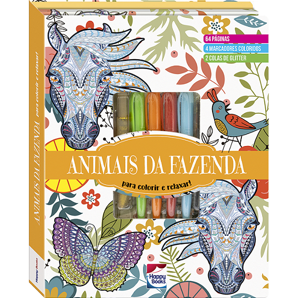 Meu Superkit Brilhante de Arteterapia! Animais da Fazenda