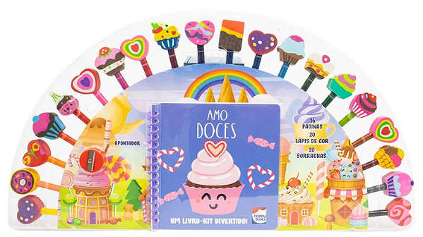 Um livro-kit divertido! Pinte os Números - Eu Amo Doces