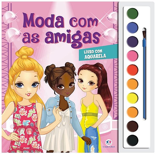 Livro com Aquarela - Moda com as Amigas