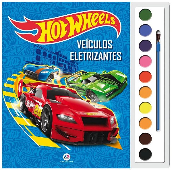 Livro com Aquarela - Hot Wheels - Veículos Eletrizantes