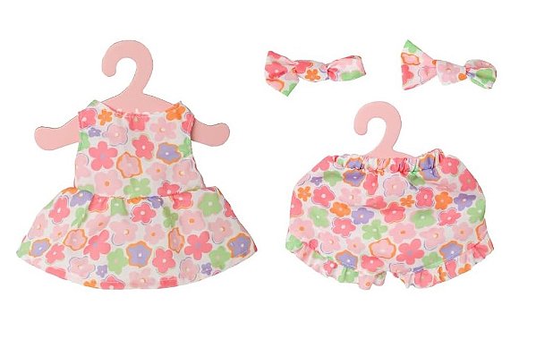Roupa de Boneca com Cabide Conjunto Primavera Metoo