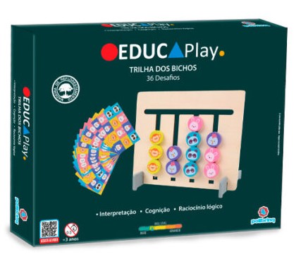 Trilha dos Bichos - Brinquedo Educativo de Madeira