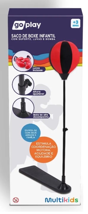 Go Play - Saco de Boxe Infantil com Suporte, Luvas e Bomba
