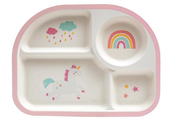 Prato com Divisórias Magic Unicórnio