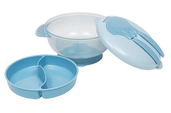 Kit de Refeição com Compartimento Azul