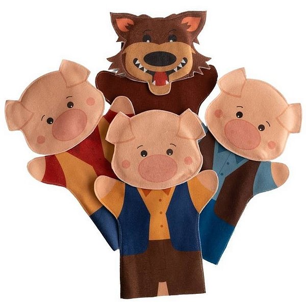 Kit Fantoches Os Três Porquinhos