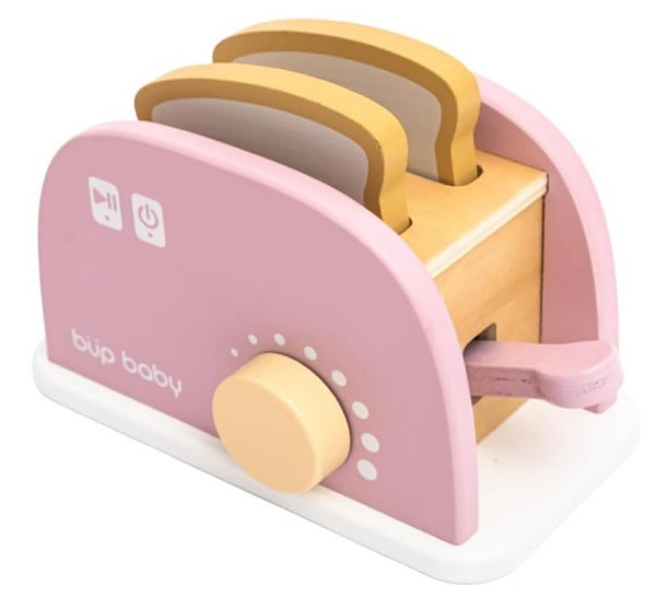 Brinquedo de Madeira Kit Torradeira Rosa