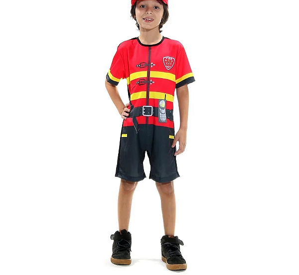 Fantasia Infantil Bombeiro Curto