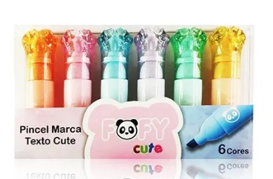 Pincel Marca Texto Cute 6 Cores - FF1003