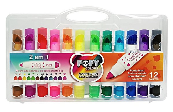 Caneta Hidrográfica Big com Carimbo 12 Cores - FF5000