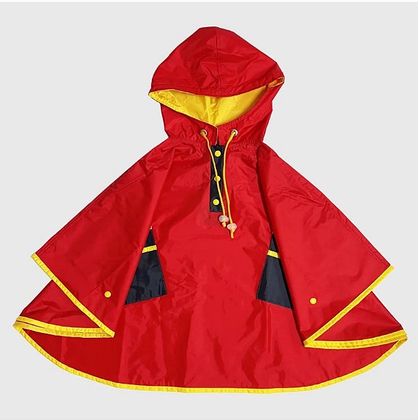 Capa De Chuva Lisa Triple Color Vermelha