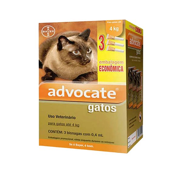 ANTIPULGAS ADVOCATE 0,4ML PARA GATOS DE ATÉ 4KG
