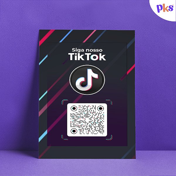 Placa Tik Tok Qr Code - Placas e Displays exclusivos para você