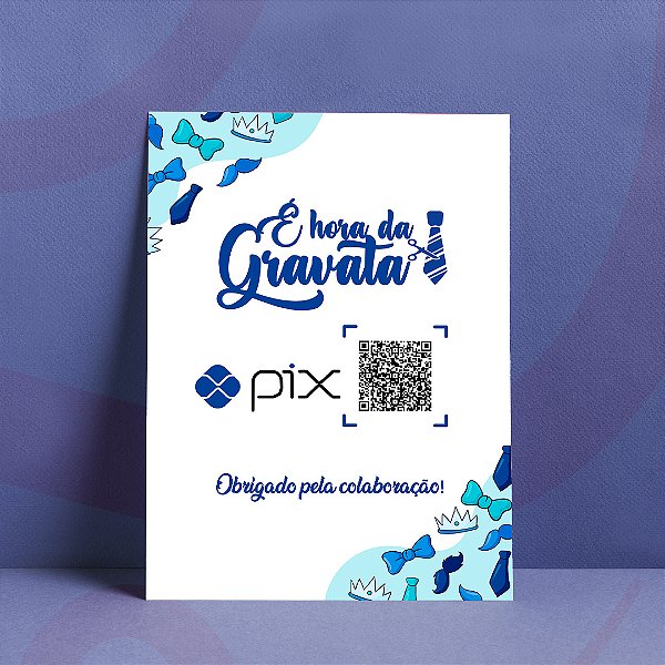 Placa Pix Qr Code Casamento Gravata