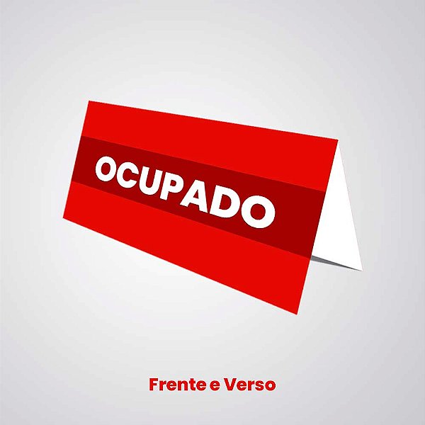 Placa de Mesa Atendimento Ocupado