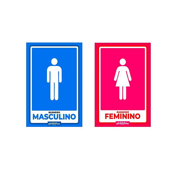 Placas de Sinalização Para Banheiro Masculino E Feminino