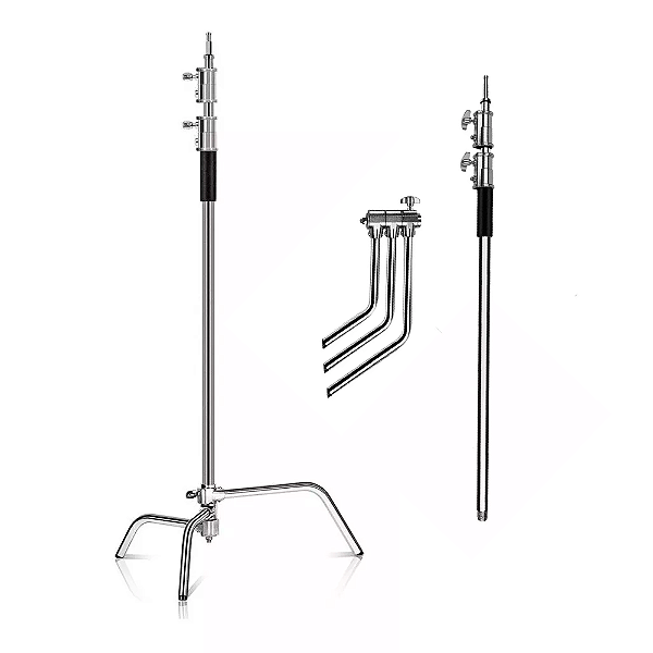 Tripé de Iluminação Century Base C-stand Inox com 330cm de altura - Suporta até 30kg
