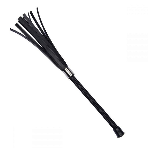 CHICOTE EROTICO COM HASTE PRETO FANTASIA