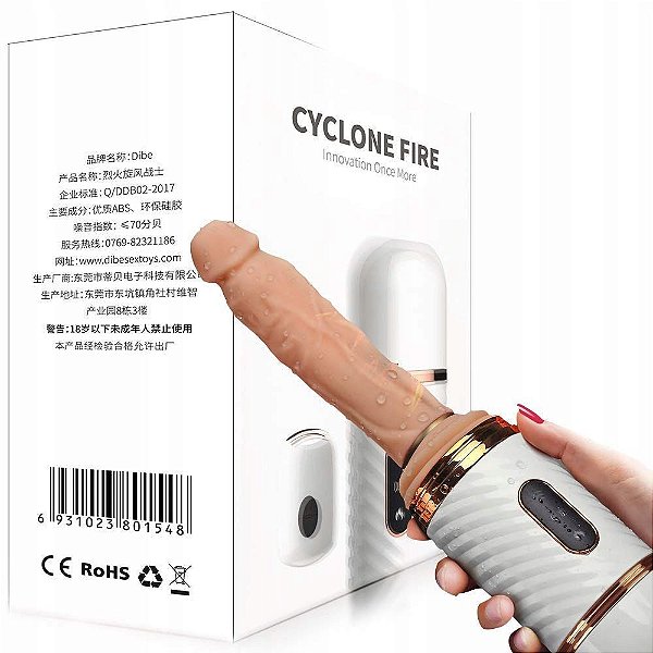 MÁQUINA DE SEXO CYCLONE FIRE DIBE 16CM RECARREGAVEL