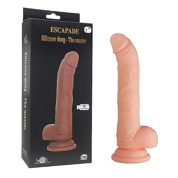 PROTESE PENIANA PENIS COM VIBRADOR RECARREGAVEL APHRODISIA 18CM