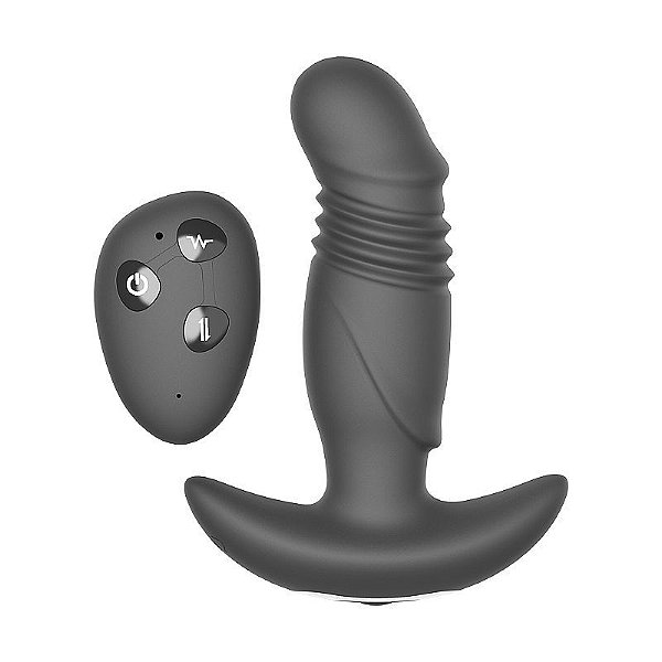 PLUG ANAL SILICONE COM VIBRAÇÃO VAI E VEM E CONTROLE NV TOYS