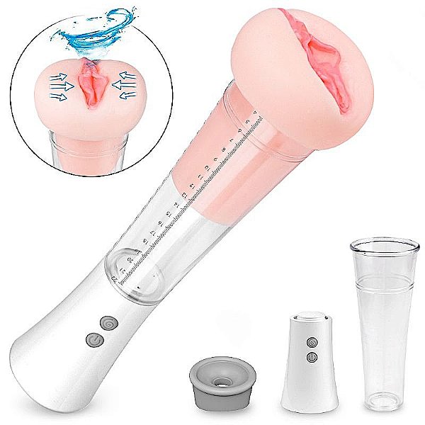 BOMBA PENIANA ELETRICA COM MASTURBADOR MASCULINO S-HANDE MAX KIT