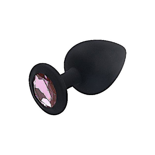 PLUG ANAL DE SILICONE PRETO JOIA TAMANHO MEDIO