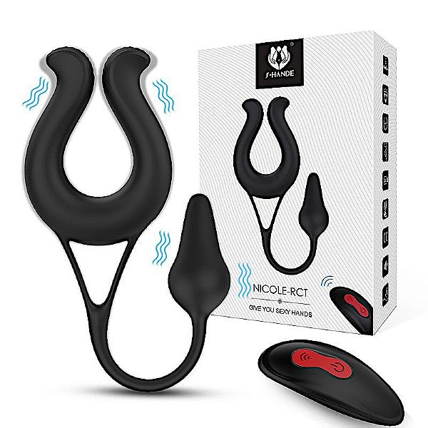 PLUG ANAL MASCULINO COM VIBRADOR SILICONE SEX HANDE NICOLE